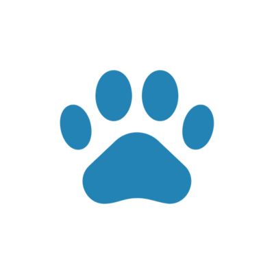 A blue paw print